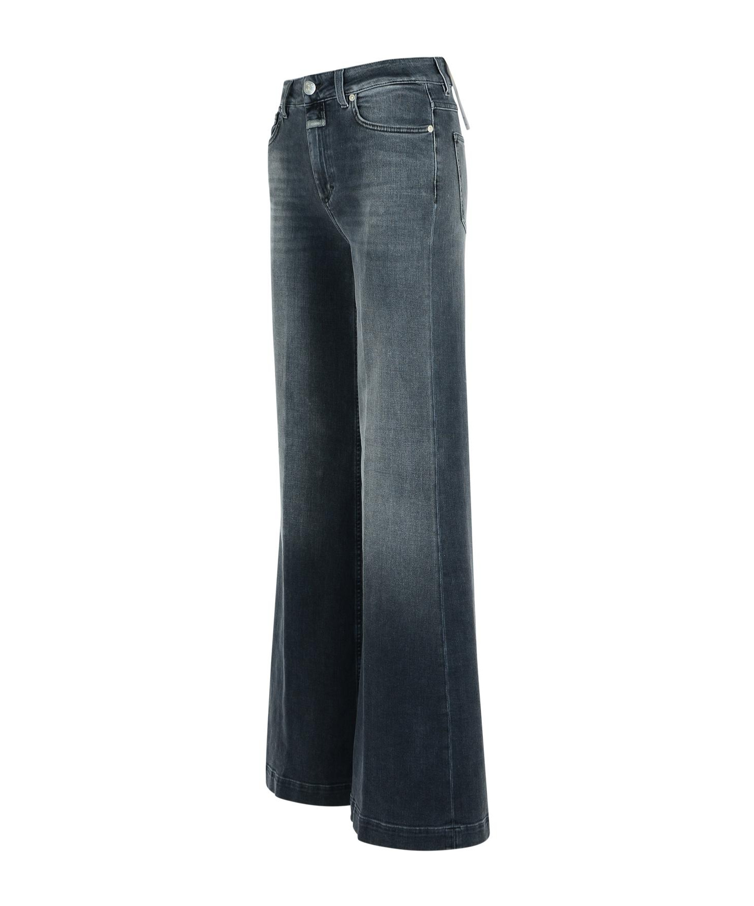 Closed Emblem Patch Denim Trousers In Black