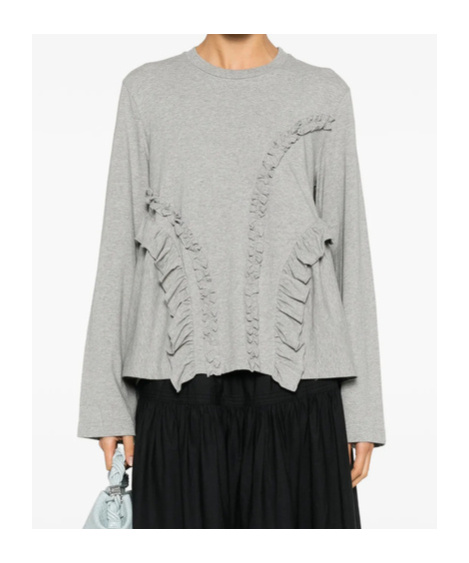 Cecilie Bahnsen Long-sleeved T-shirt In Gray
