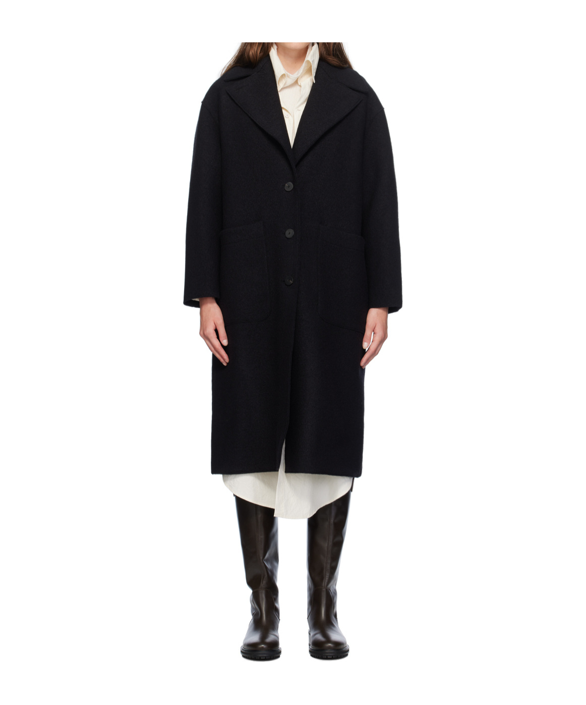 Shop Harris Wharf London Black Coat