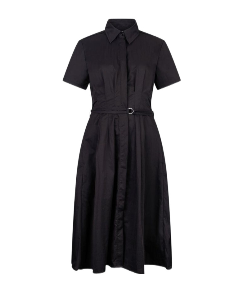 Liu •jo Liu Jo Midi Black Dress With Classic Shirt Design In Black