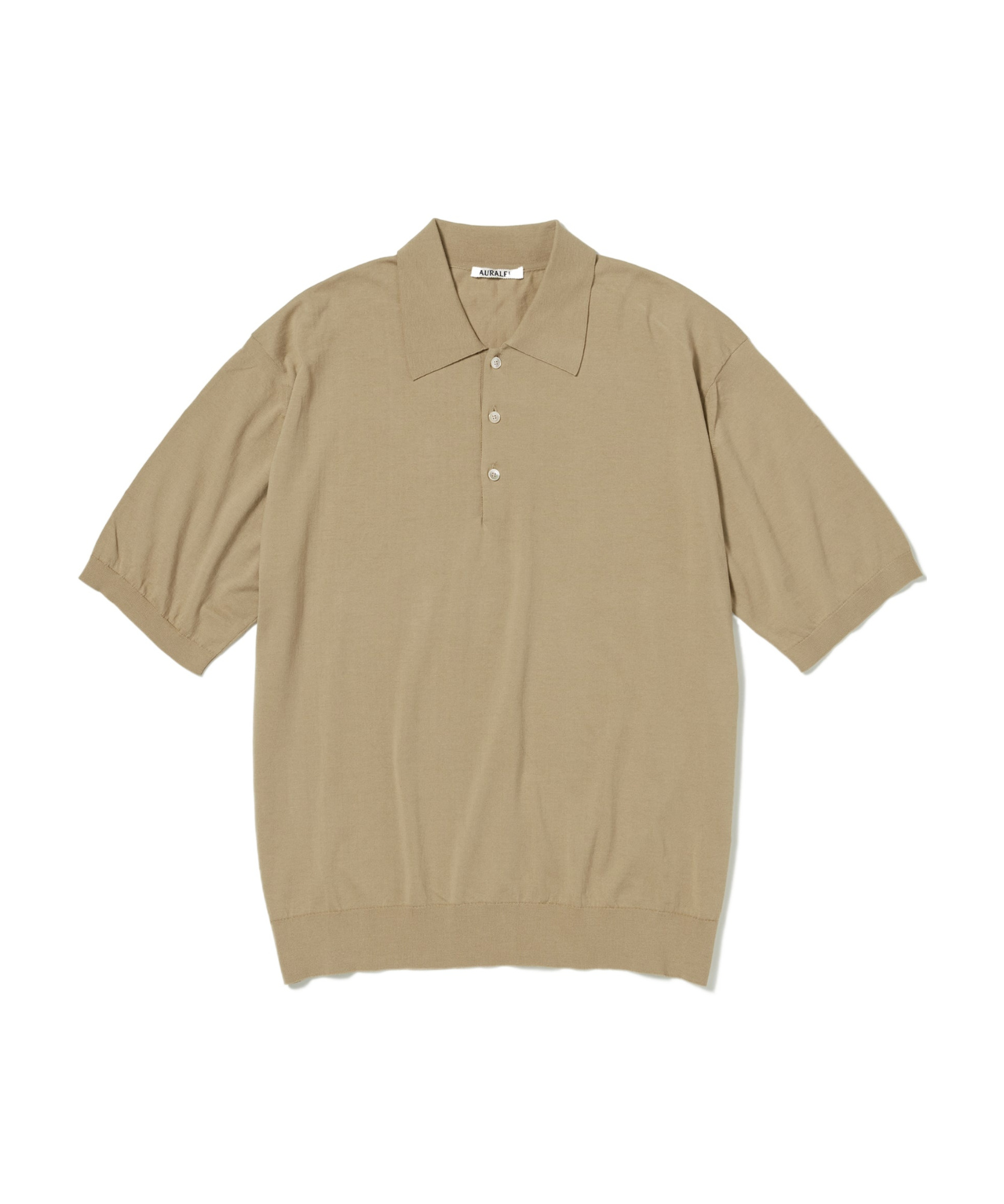 Auralee Short-sleeve Cotton Polo Shirt In Nude