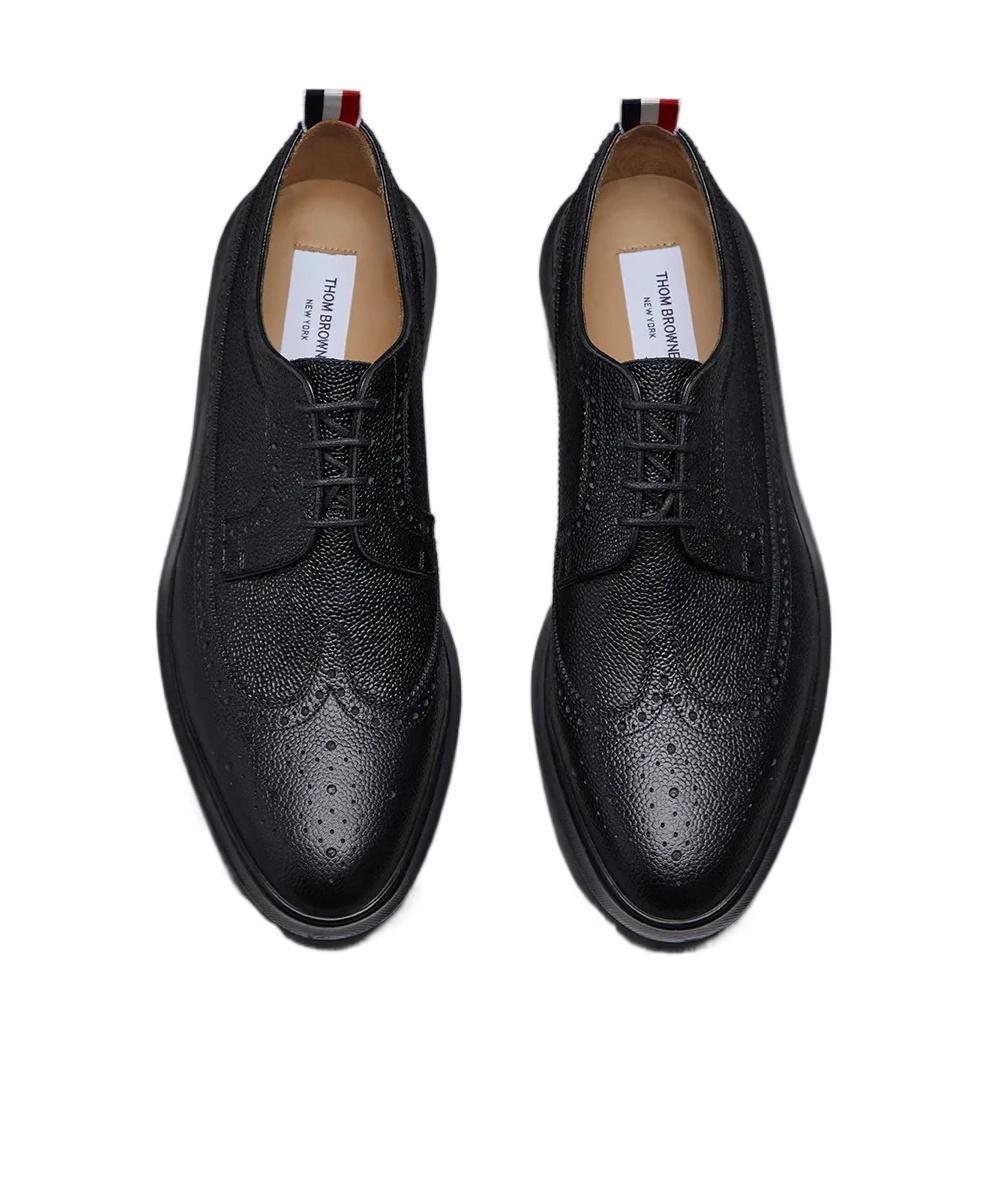 Thom Browne Pebbled Longwing Brogues In Black