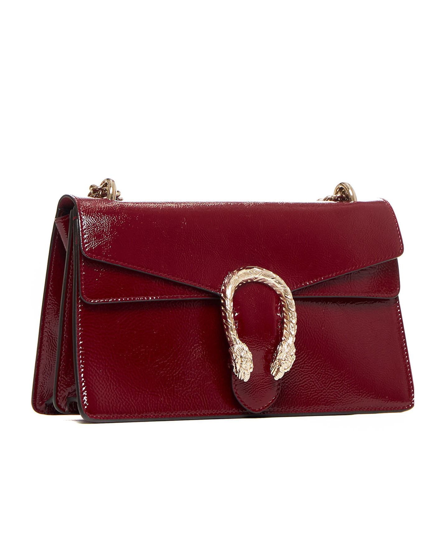 Gucci Small Dionysus Leather Shoulder Bag In Red