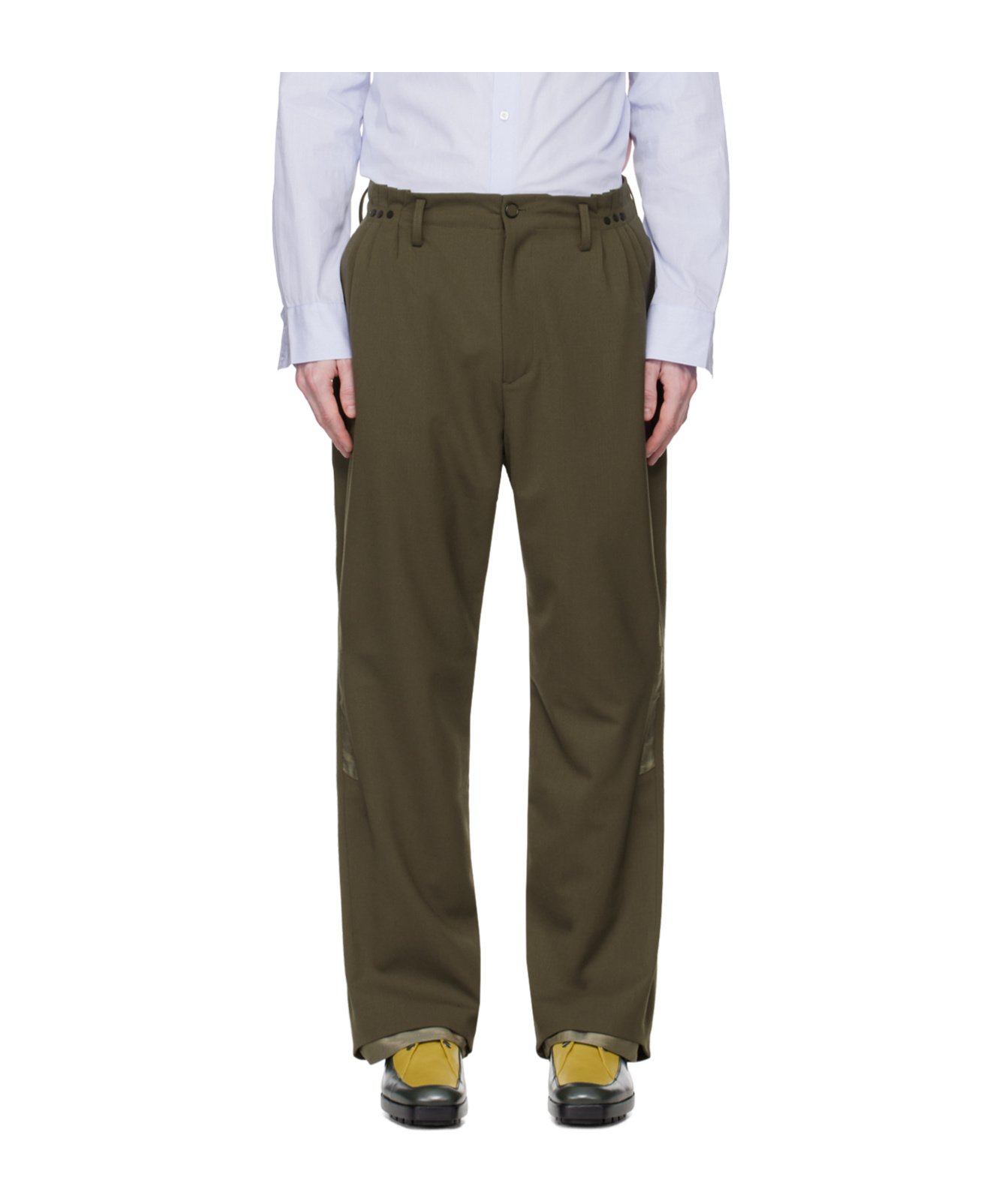 Kiko Kostadinov Khaki Orson Trousers In Green