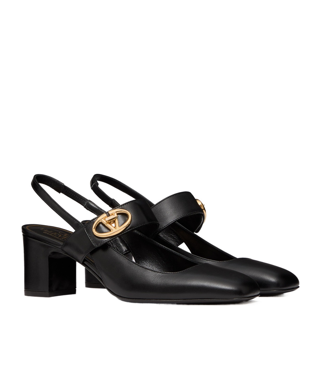 Valentino Vlogo Locker 60 Mary-jane Slingback Pumps In Black