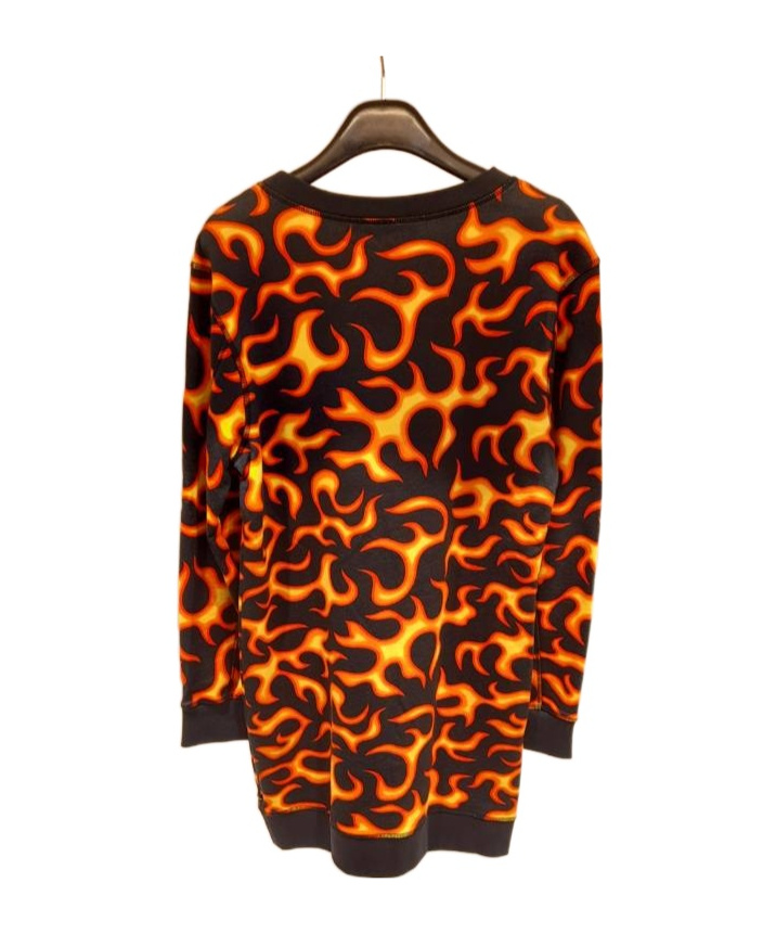 Moschino Flame Print Dress In Black