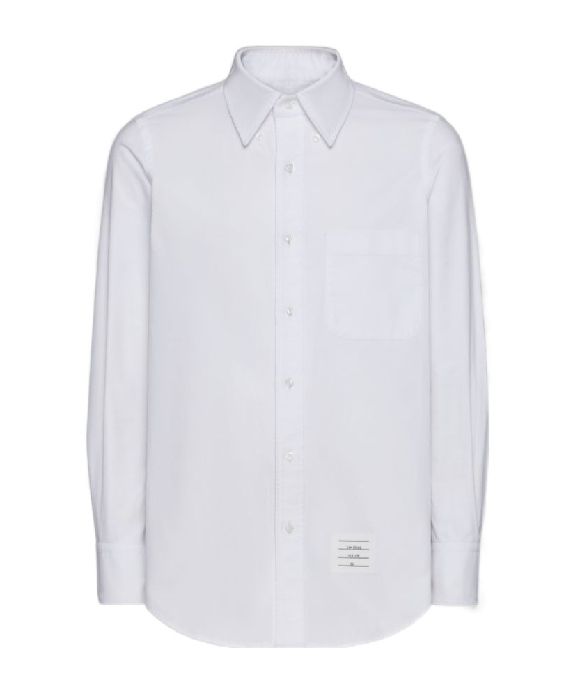 Thom Browne Rwb-stripe Cotton Shirt In White
