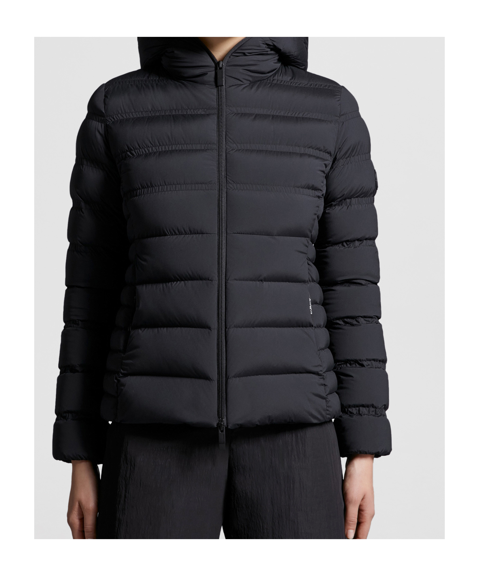 Moncler Women Alete Hooded Short Down Jacket In Black