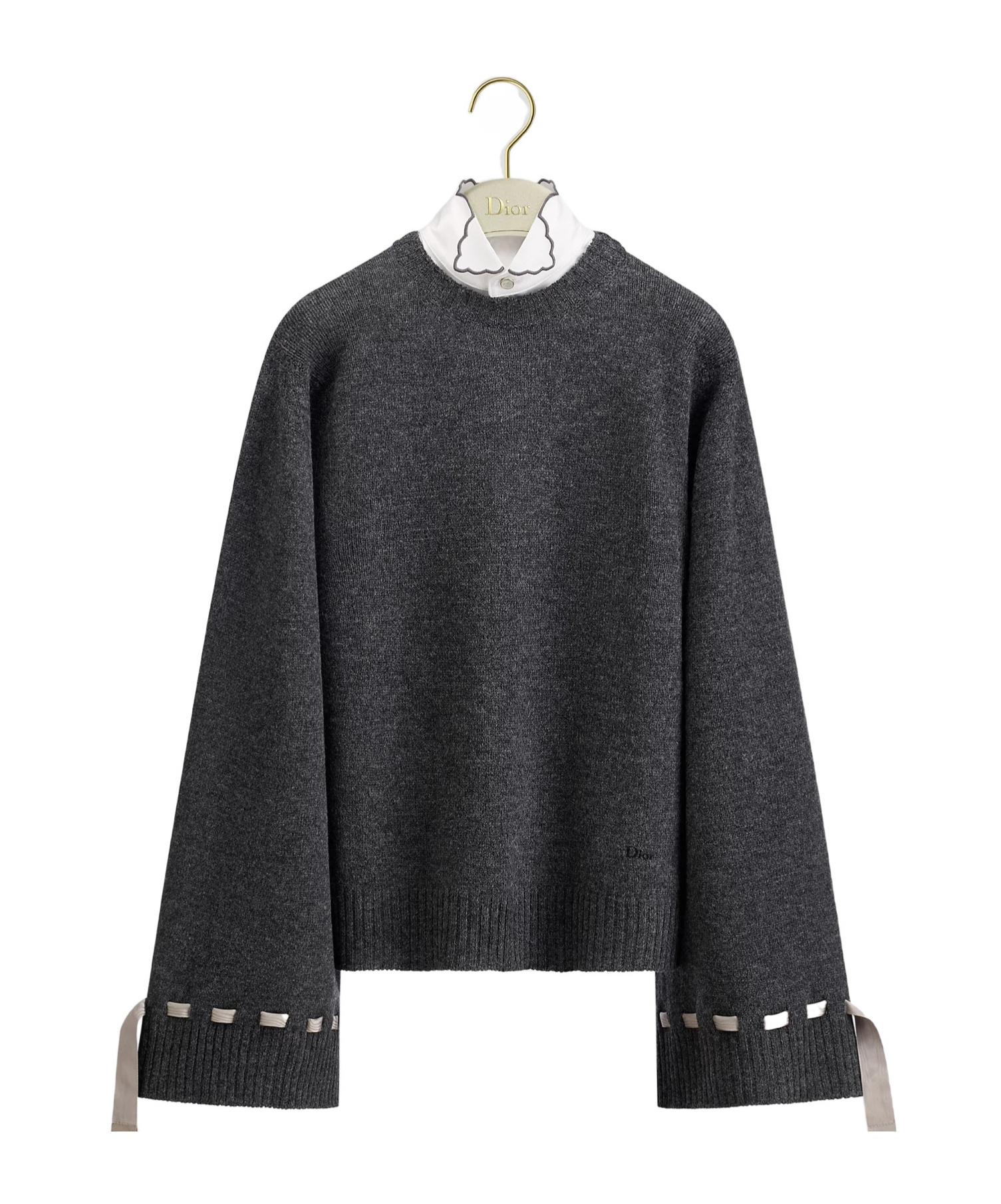 Dior Sweater With Removable Satin Collar In Black
