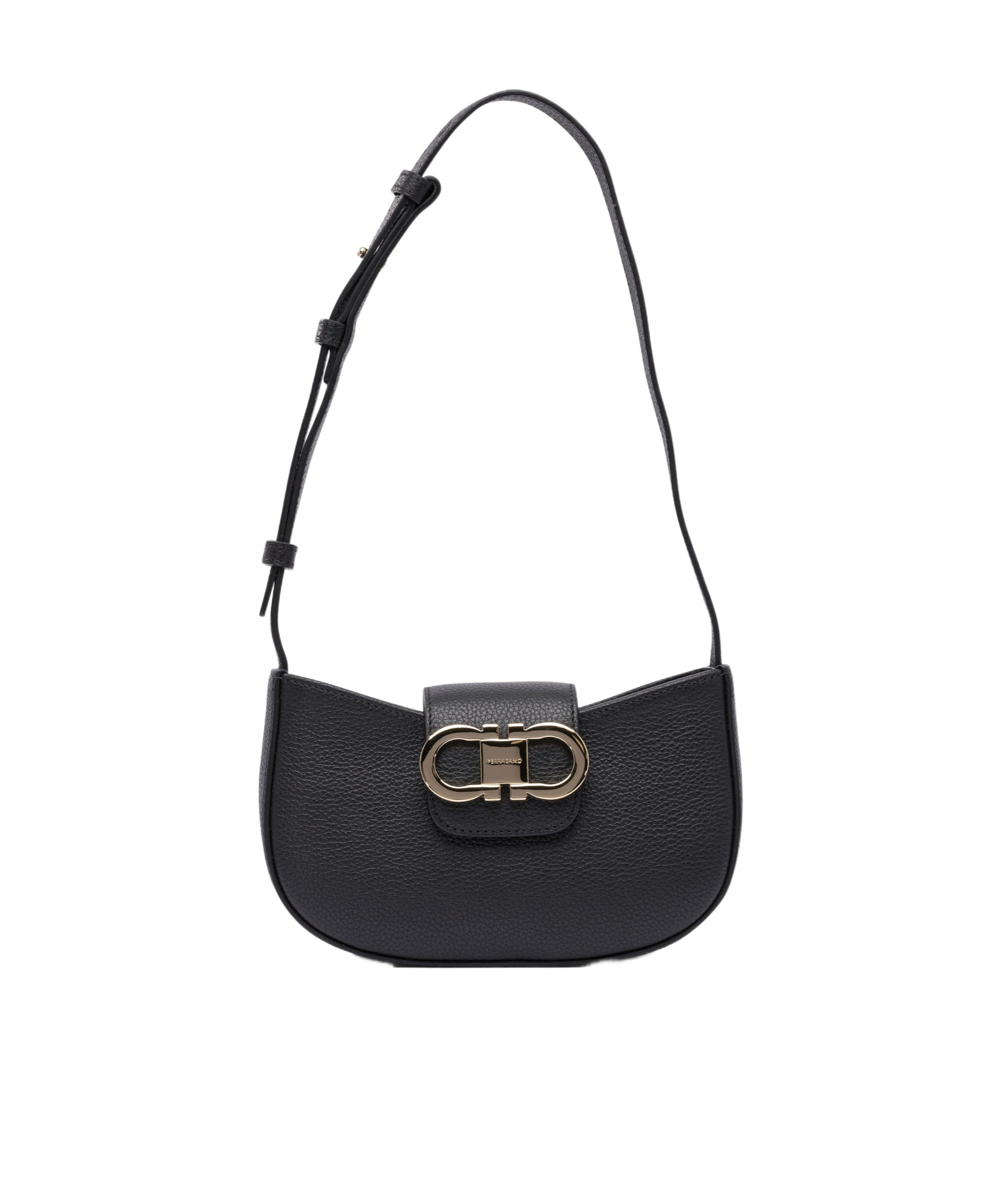 Ferragamo Gabry Black Calf Leather Shoulder Bag