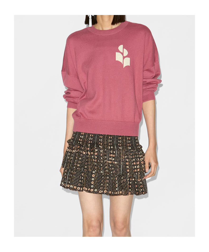 Isabel Marant Étoile Marisans Cotton And Wool Sweater With Logo In Pink