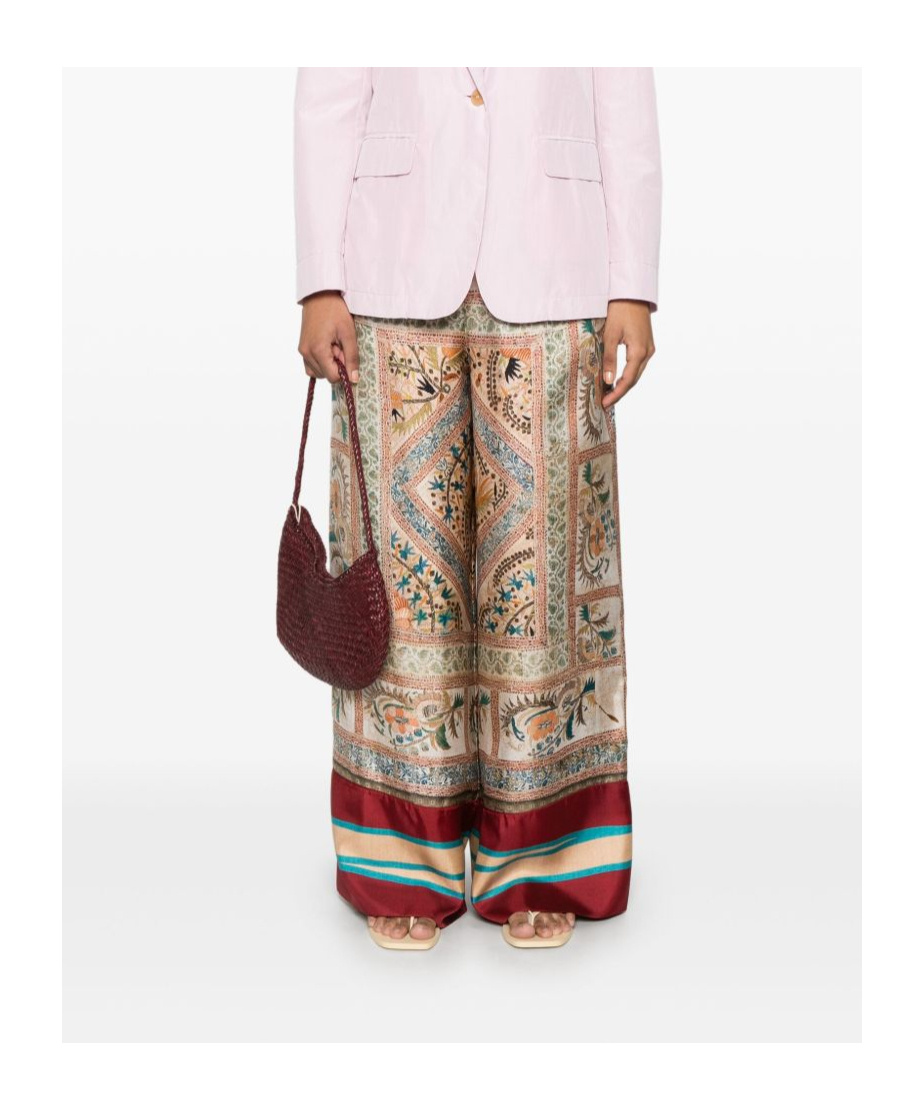 Pierre-louis Mascia Pierre Louis Mascia P Rinted Silk Trouser In Multi