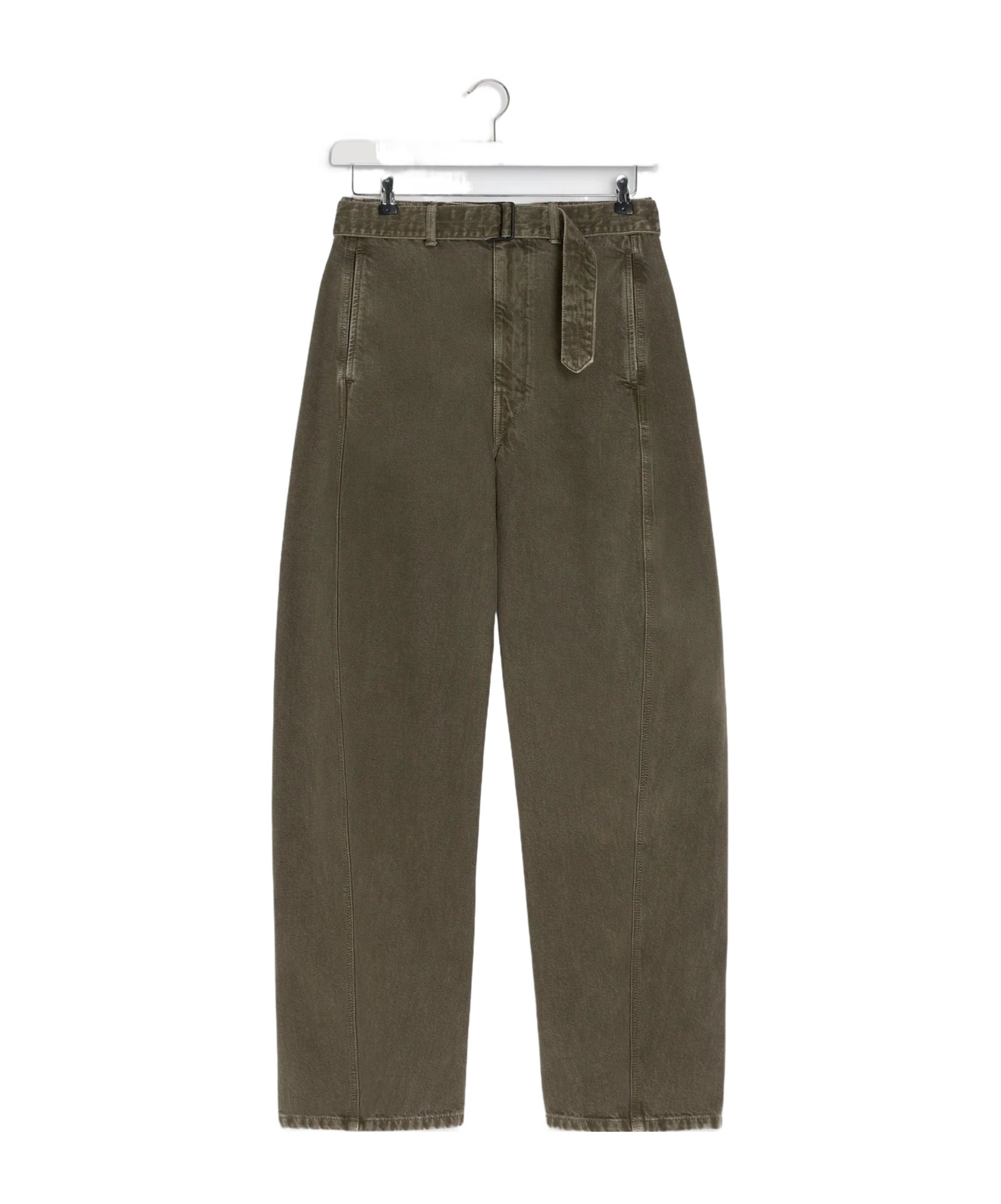 Lemaire Twisted Denim Cotton Jeans In Green