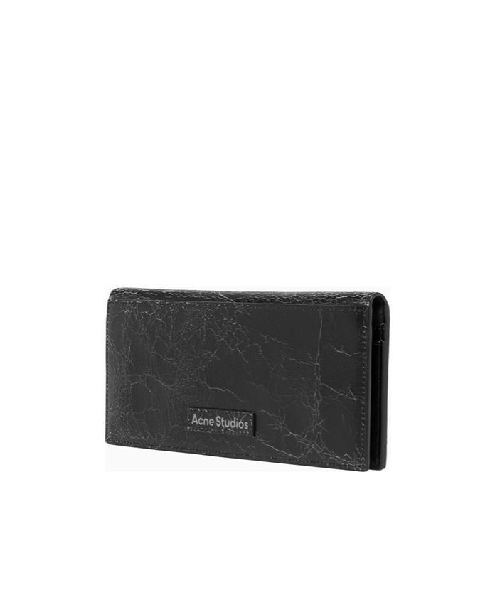 Acne Studios Logo-patch Leather Wallet In Black