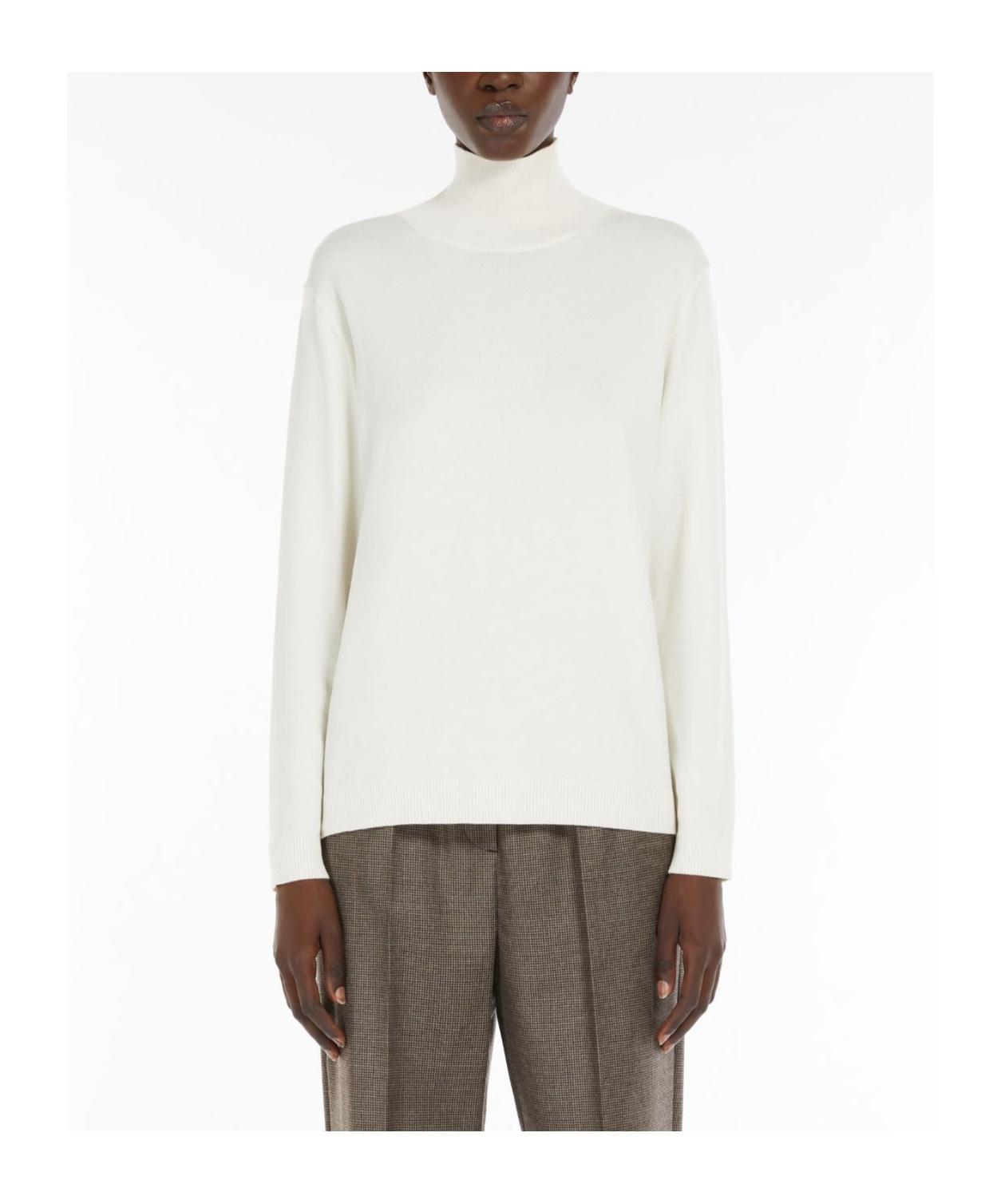 Weekend Max Mara Wool Turtleneck Sweater In White