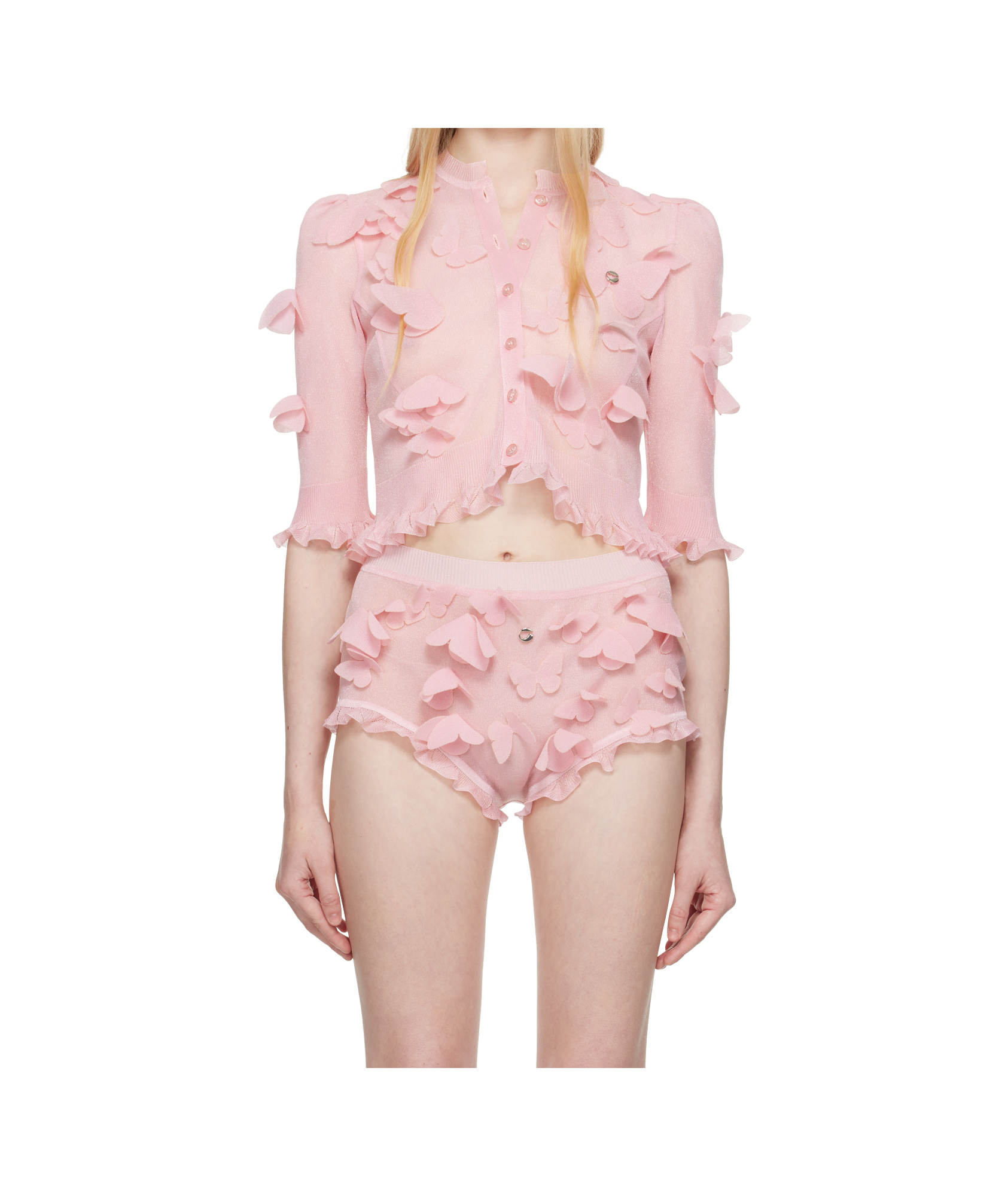 Coperni Pink Knitted Butterfly Top