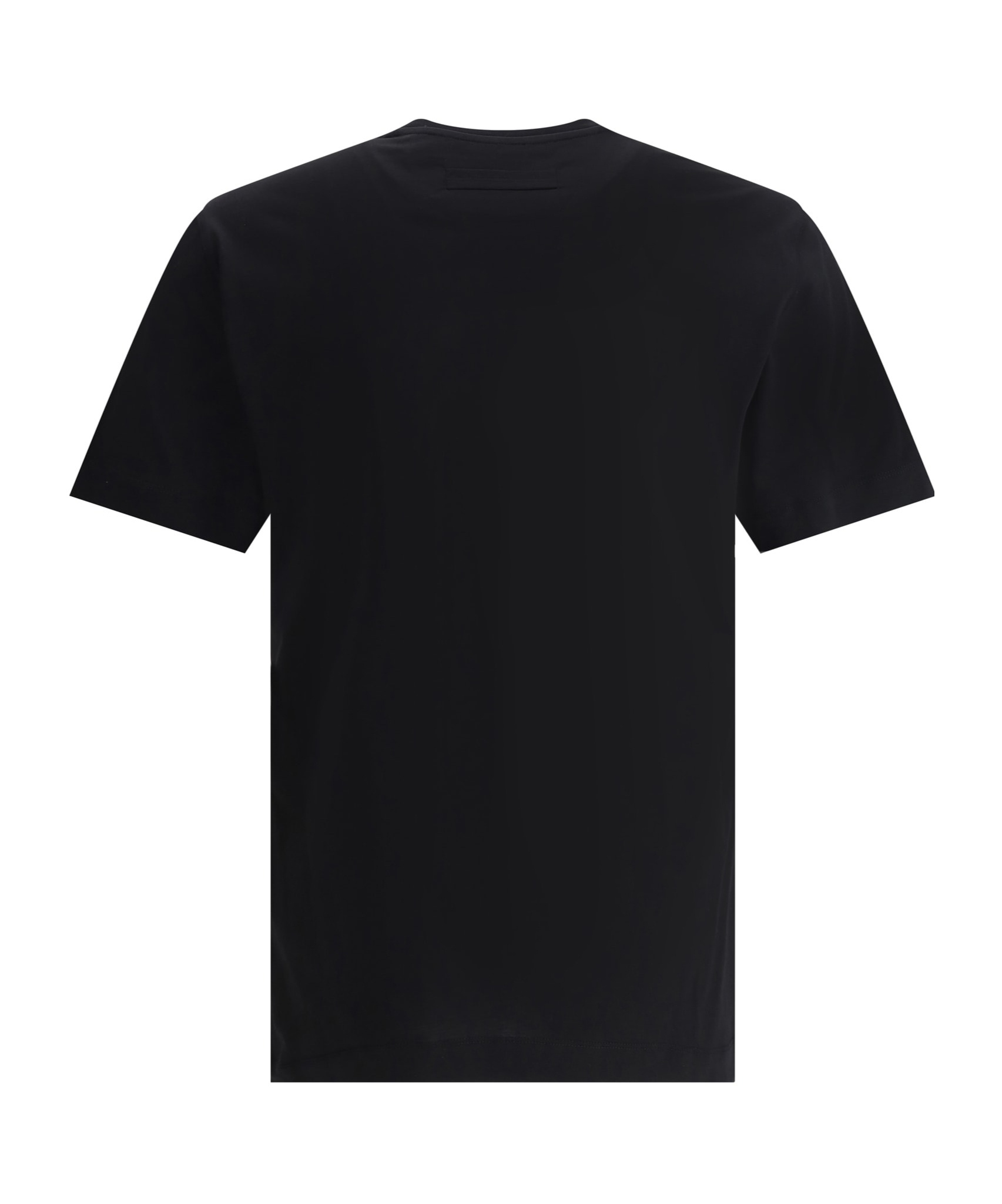 Zegna T-shirt In Cotone Blu Scuro Uomo In Black