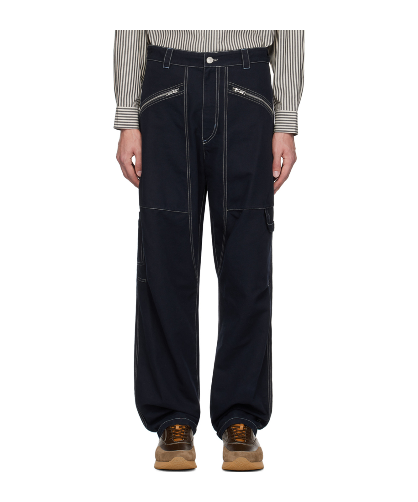 Isabel Marant Navy Farker Trousers In Black