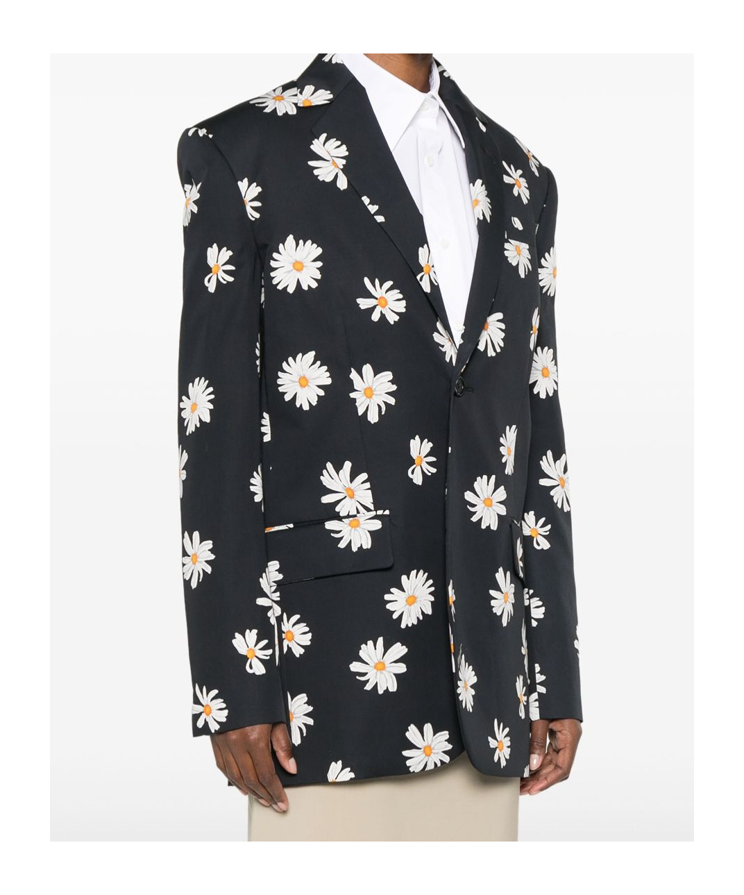 Moschino All-over Daisy Print Blazer In Black