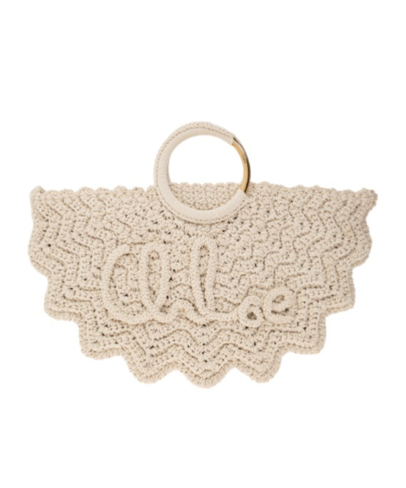 Chloé Off-white Small Bracelet Paravent Tote In Nude