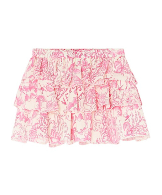 Versace Kids Pattern Printed Ruffled Skirt