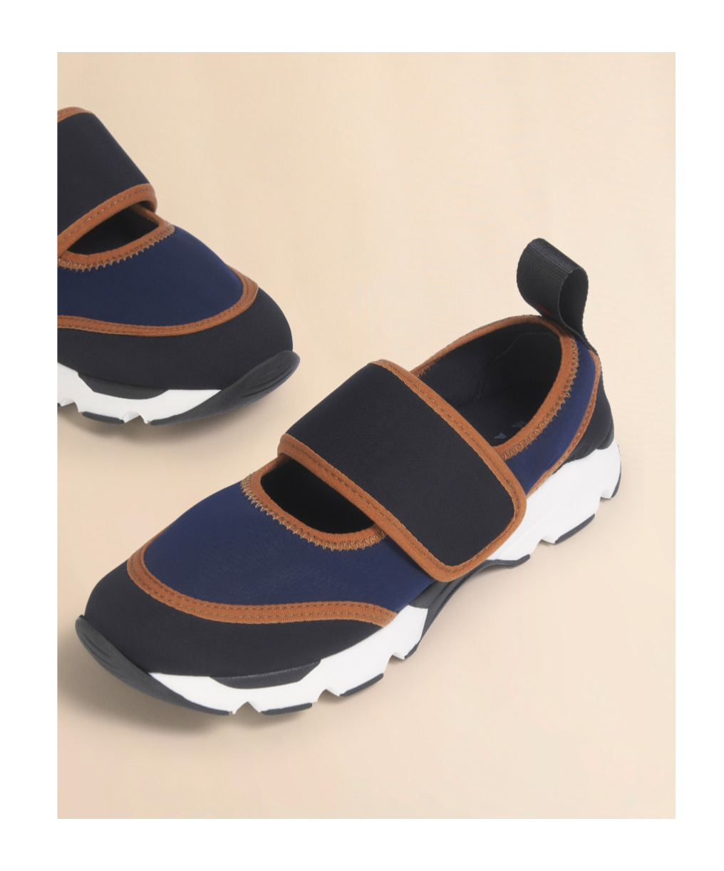 Marni Mary Jane Sneakers Contrast Trim Pull Tab In Black