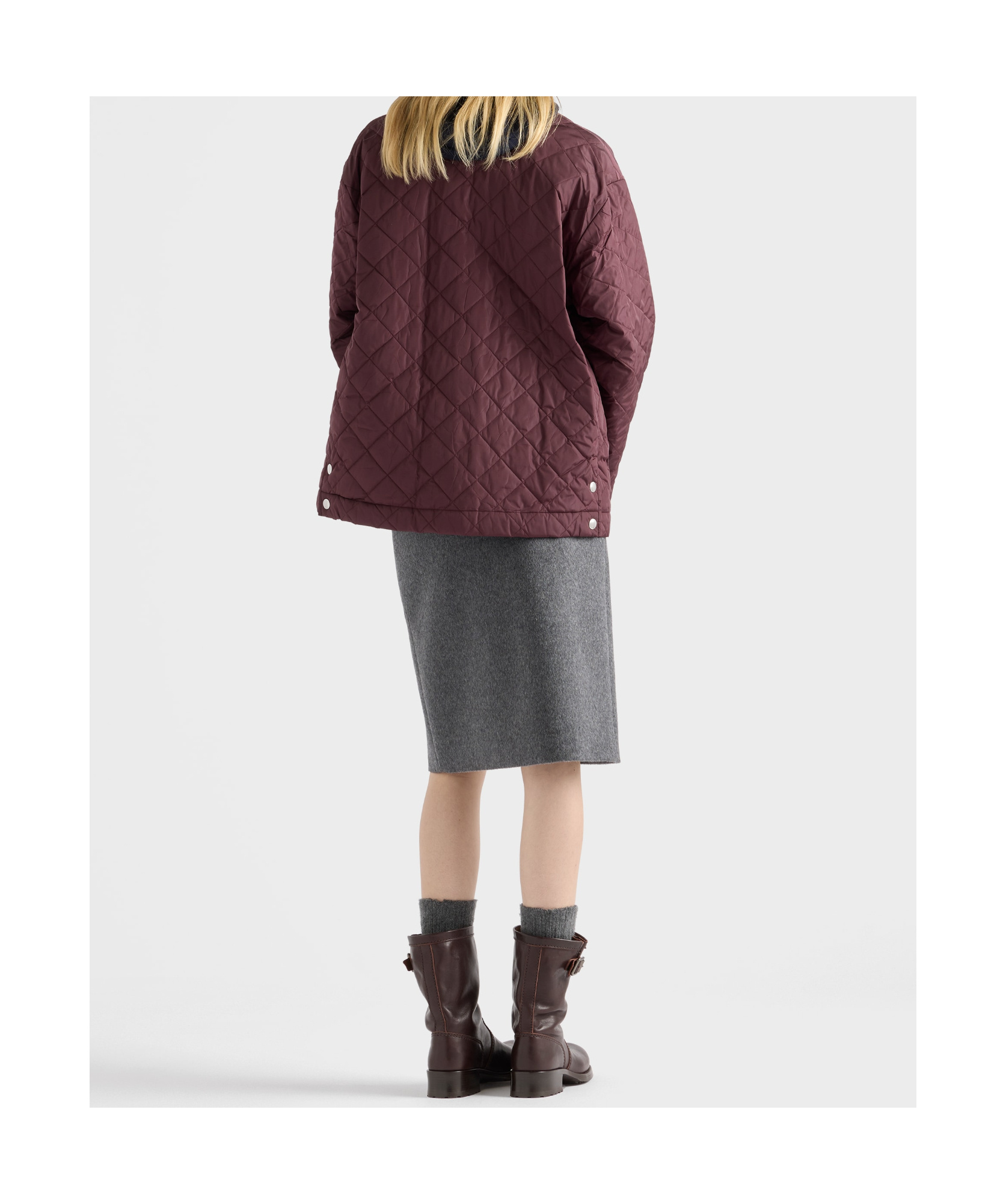 Prada Re-nylon Blouson Jacket In Burgundy