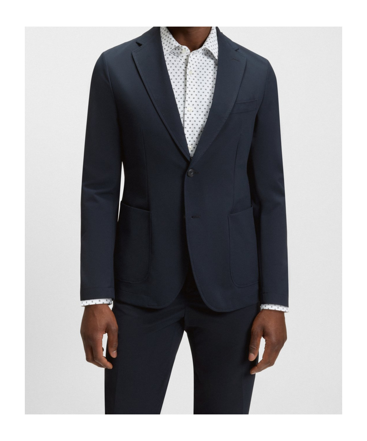 Hugo Boss Packable Slim-fit Blazer In Water-repellent Stretch Fabric In Blue