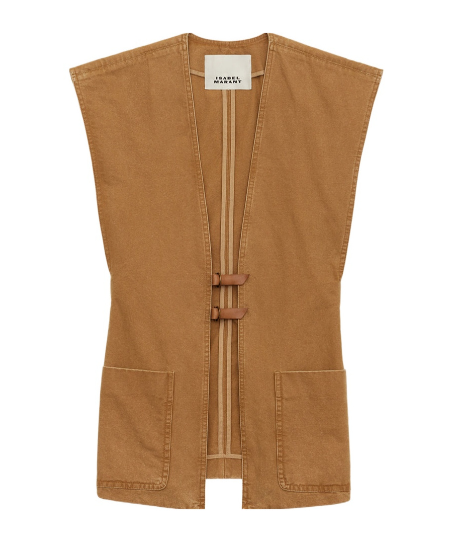 Isabel Marant Vest With Back Seam Detail And Pockets In Brown