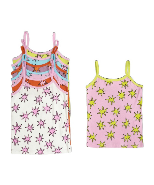 Stella Mccartney Printed Tank Tops (pack Of Seven) In Pink