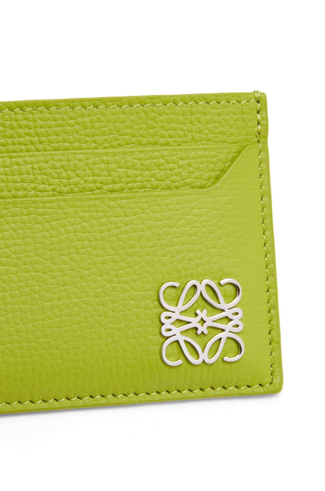 Loewe Leather Anagram Card Holder In Green