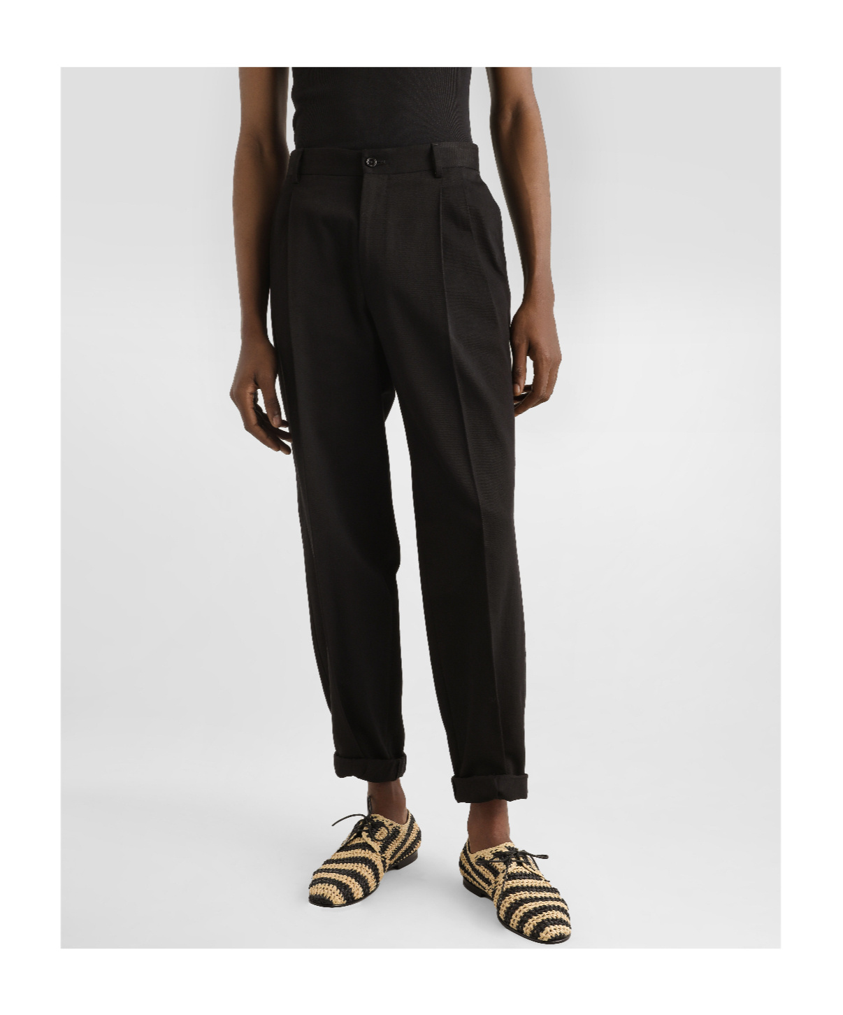 Dolce & Gabbana Cotton-gabardine Tailored Trousers - Men's - Cotton/spandex/elastane In Black