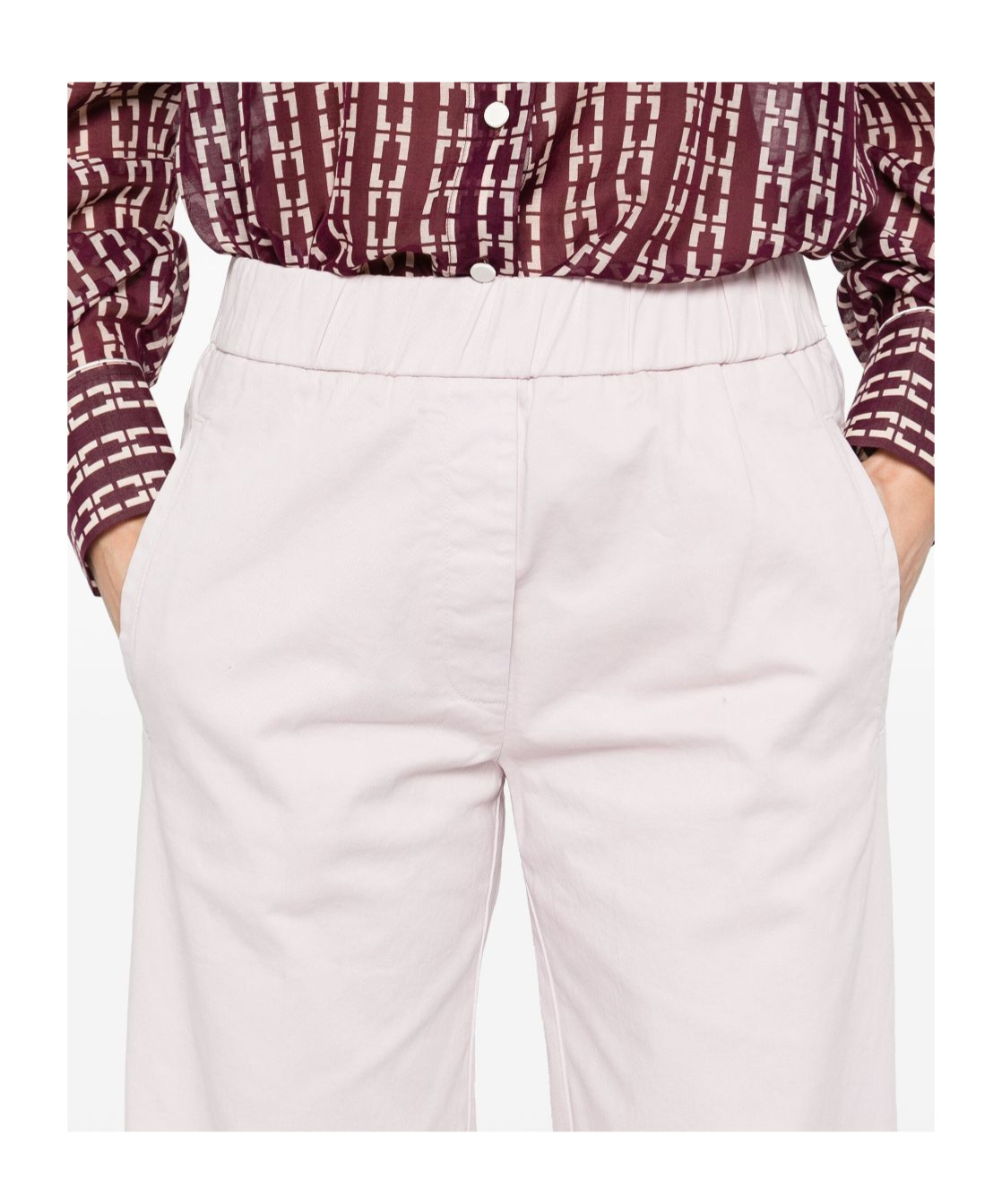 Forte Forte Light Pink Straight-leg Trousers In White