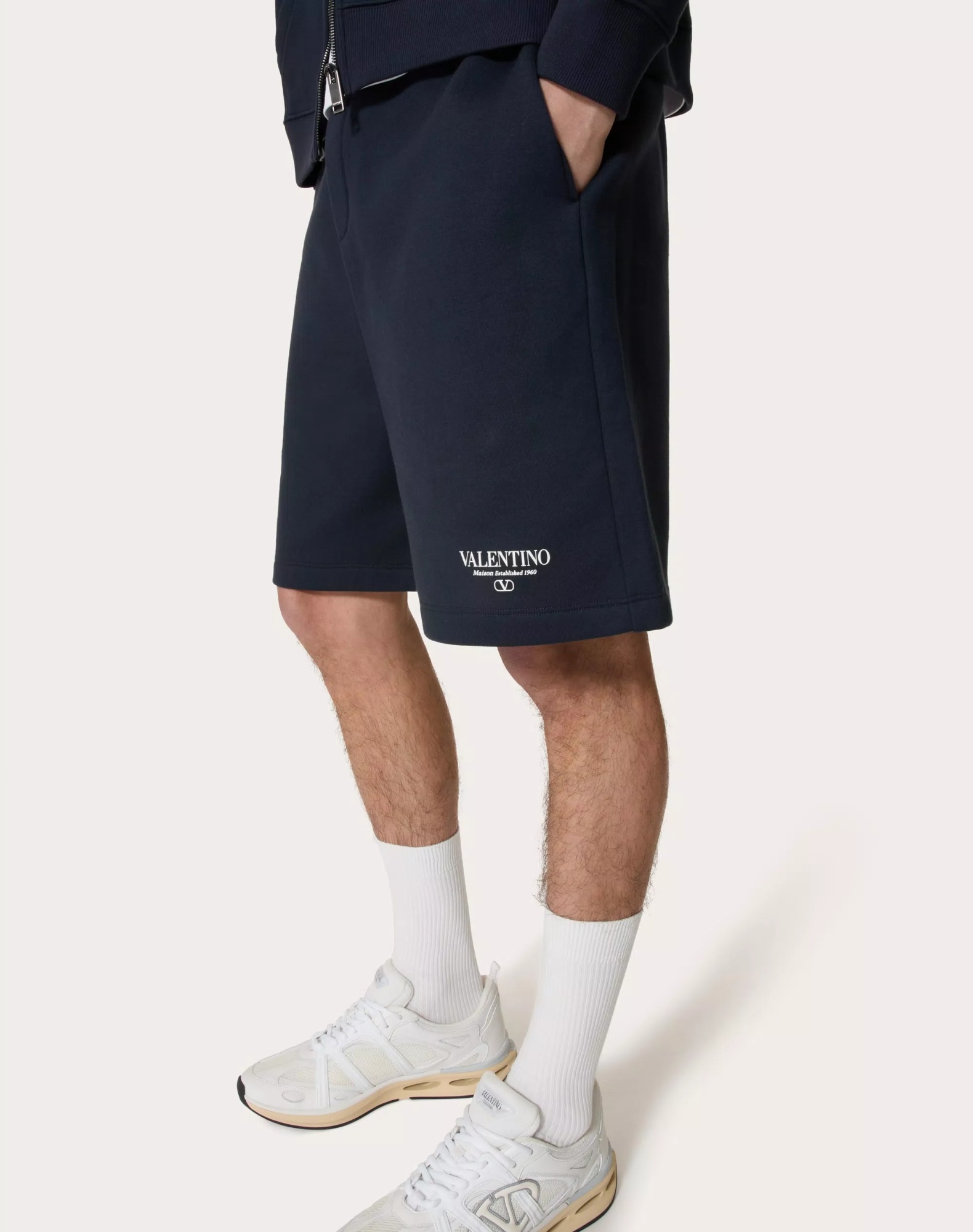 VALENTINO LOGO-PRINT TRACK SHORTS 