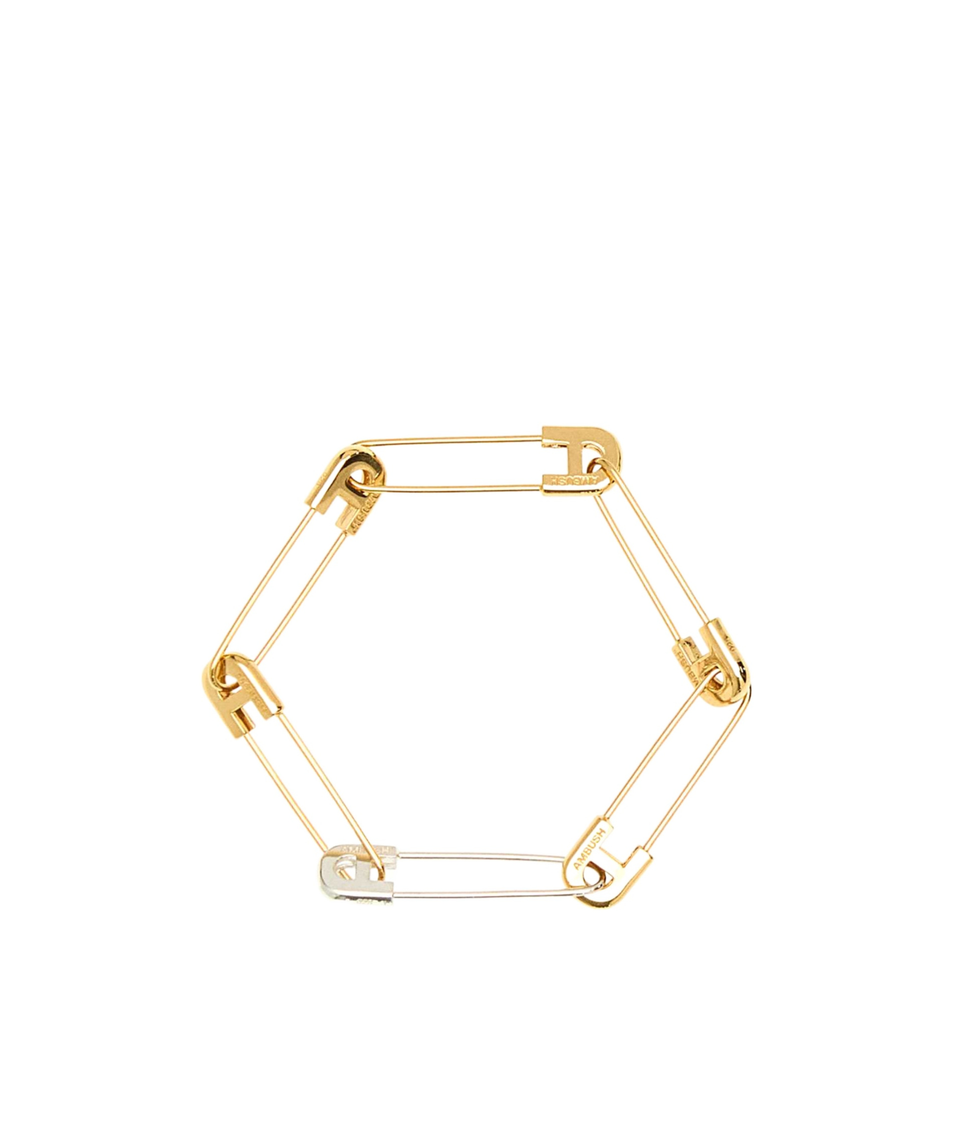 Ambush Man Two-tone Metal A Safety Pin Link Bracelet In Yellow