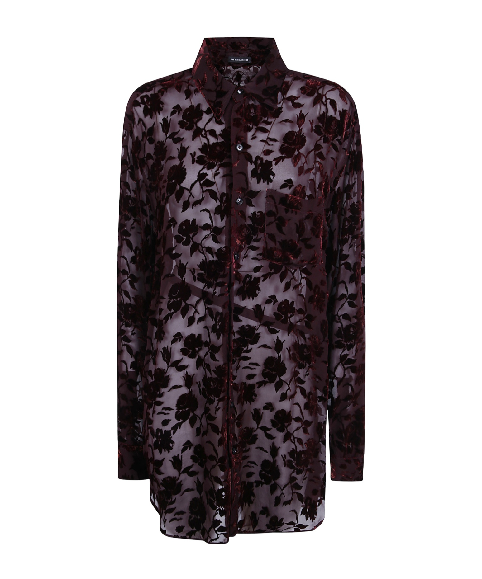 Ann Demeulemeester Long Shirt "elisabeth" In Burgundy