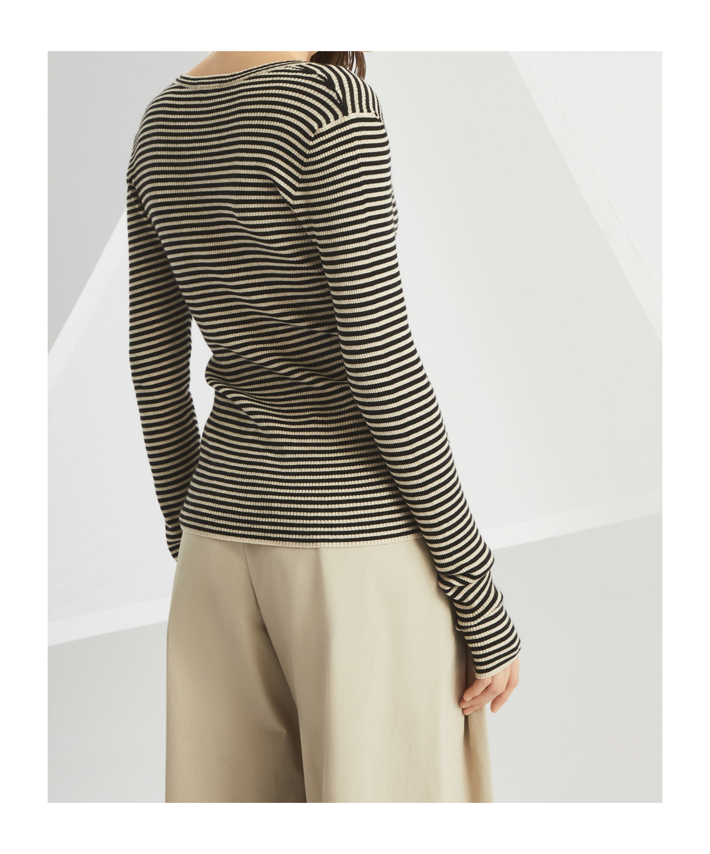 Brunello Cucinelli Striped Cardigan In Nude