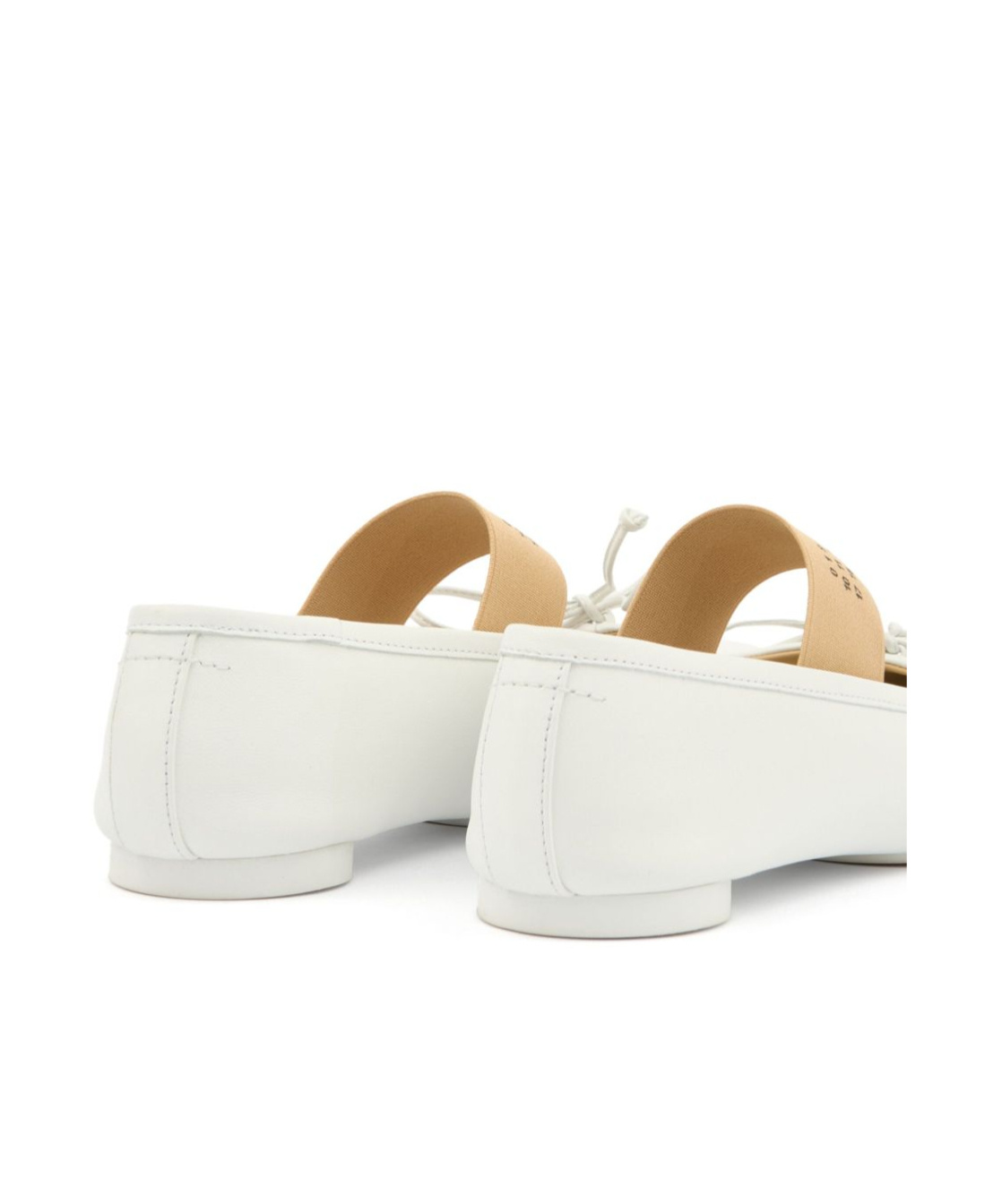 Mm6 Maison Margiela Ballerina Square Toe Bow Detail In White