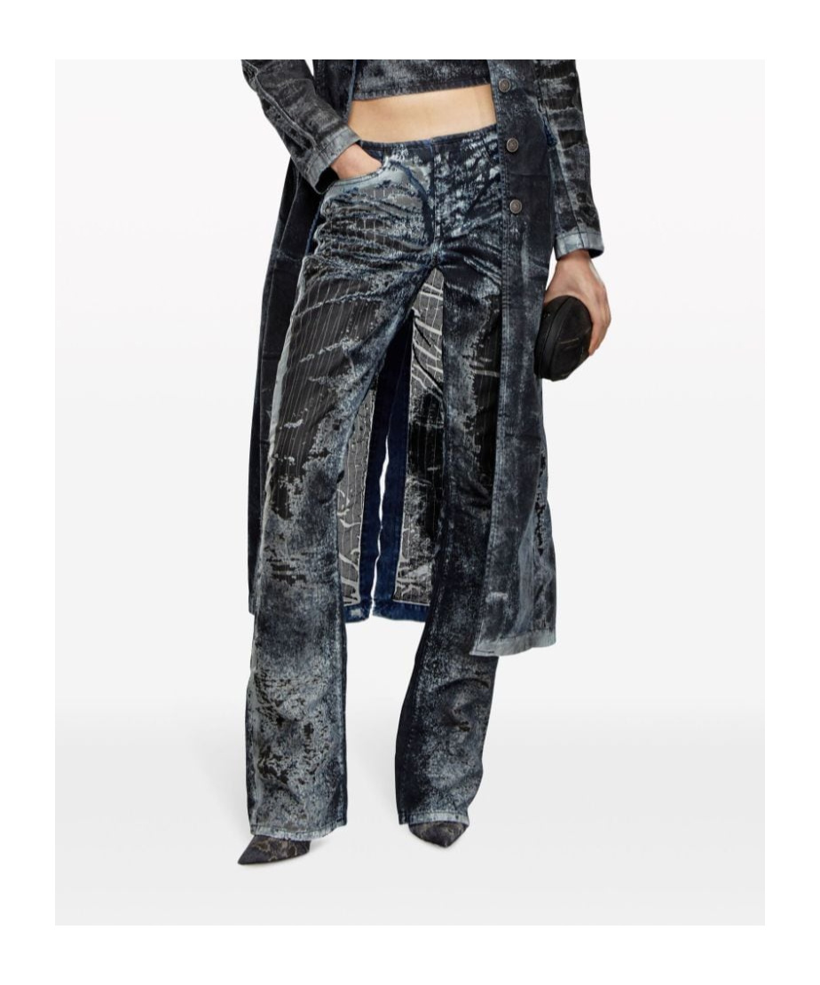 Diesel D-shark Bootcut Jeans In Black