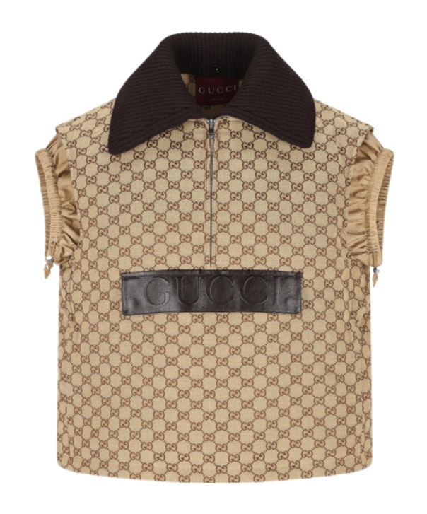 Gucci Bomber Gilet With Single Front Pocket In Multi