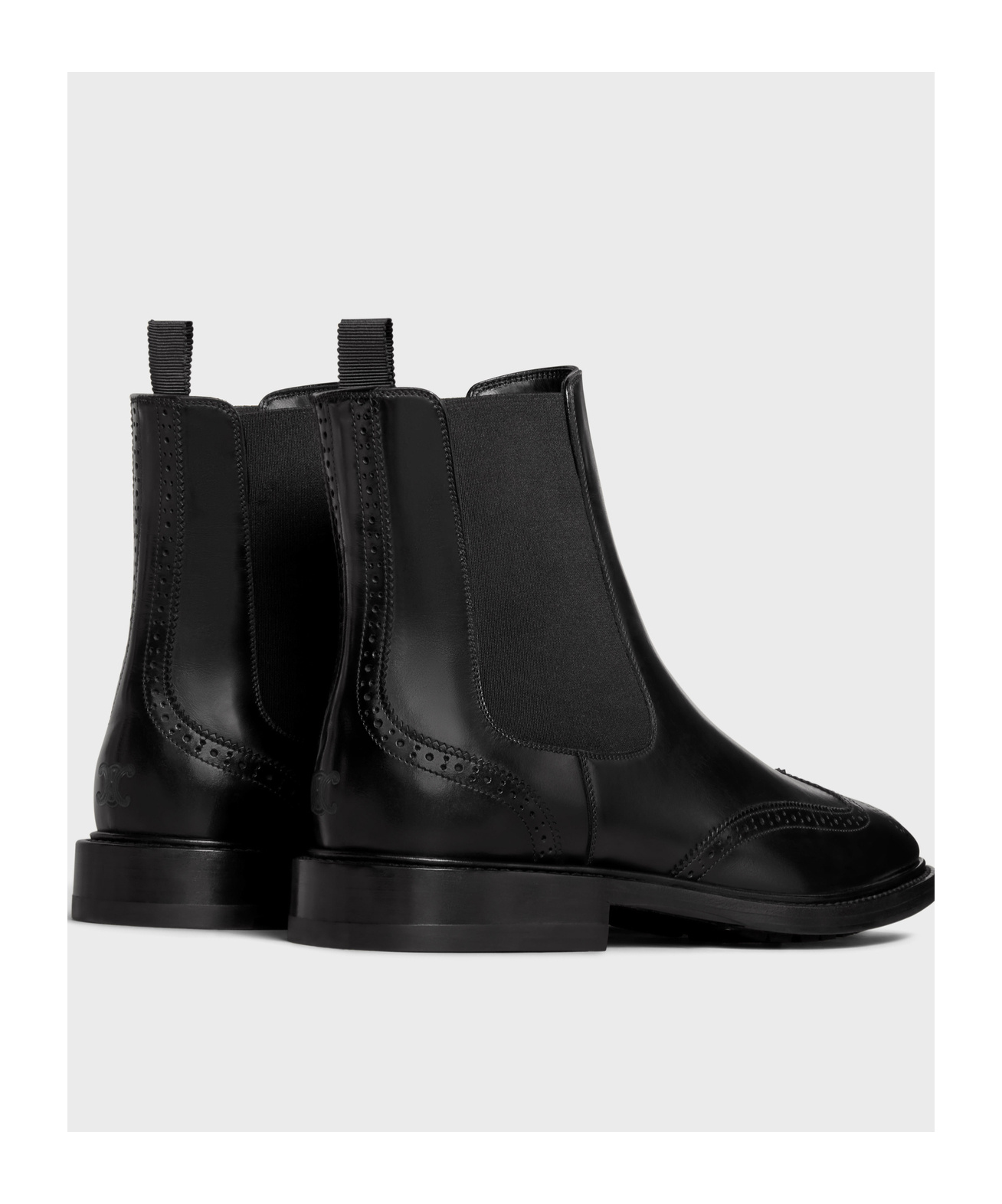 Celine Round-head Short Boots In Black