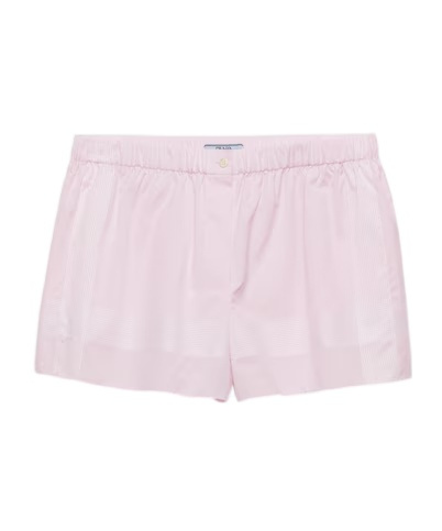 Prada Check Pattern Shorts In Snow Pink