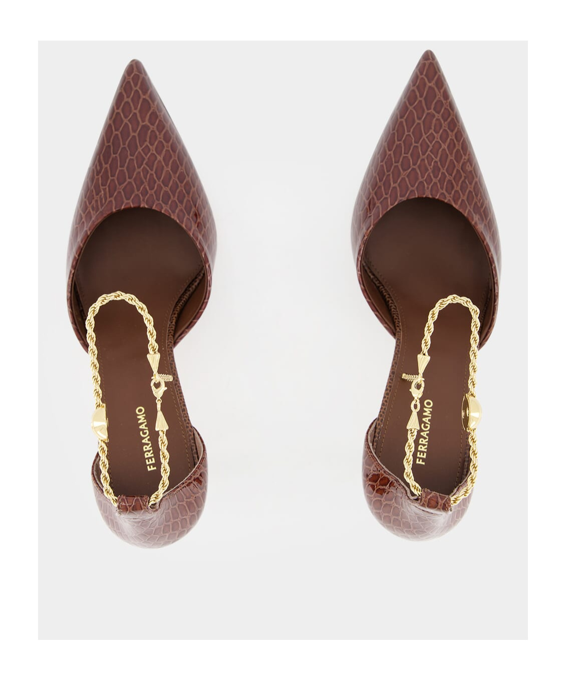 Ferragamo Pointed High Heels In Brown