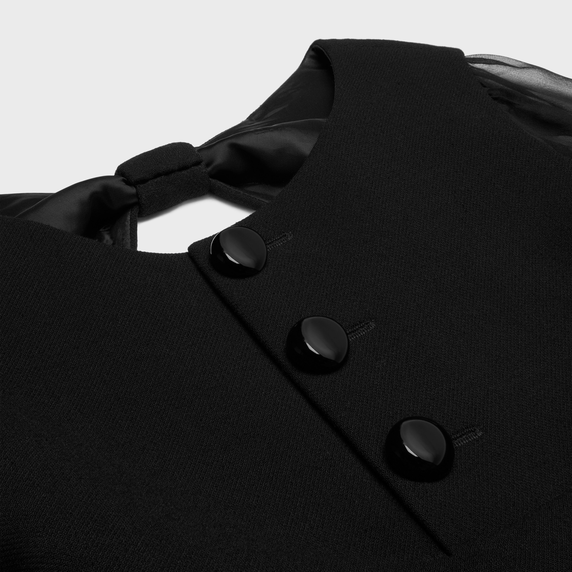 Celine Long-sleeved Wool Dress In Black