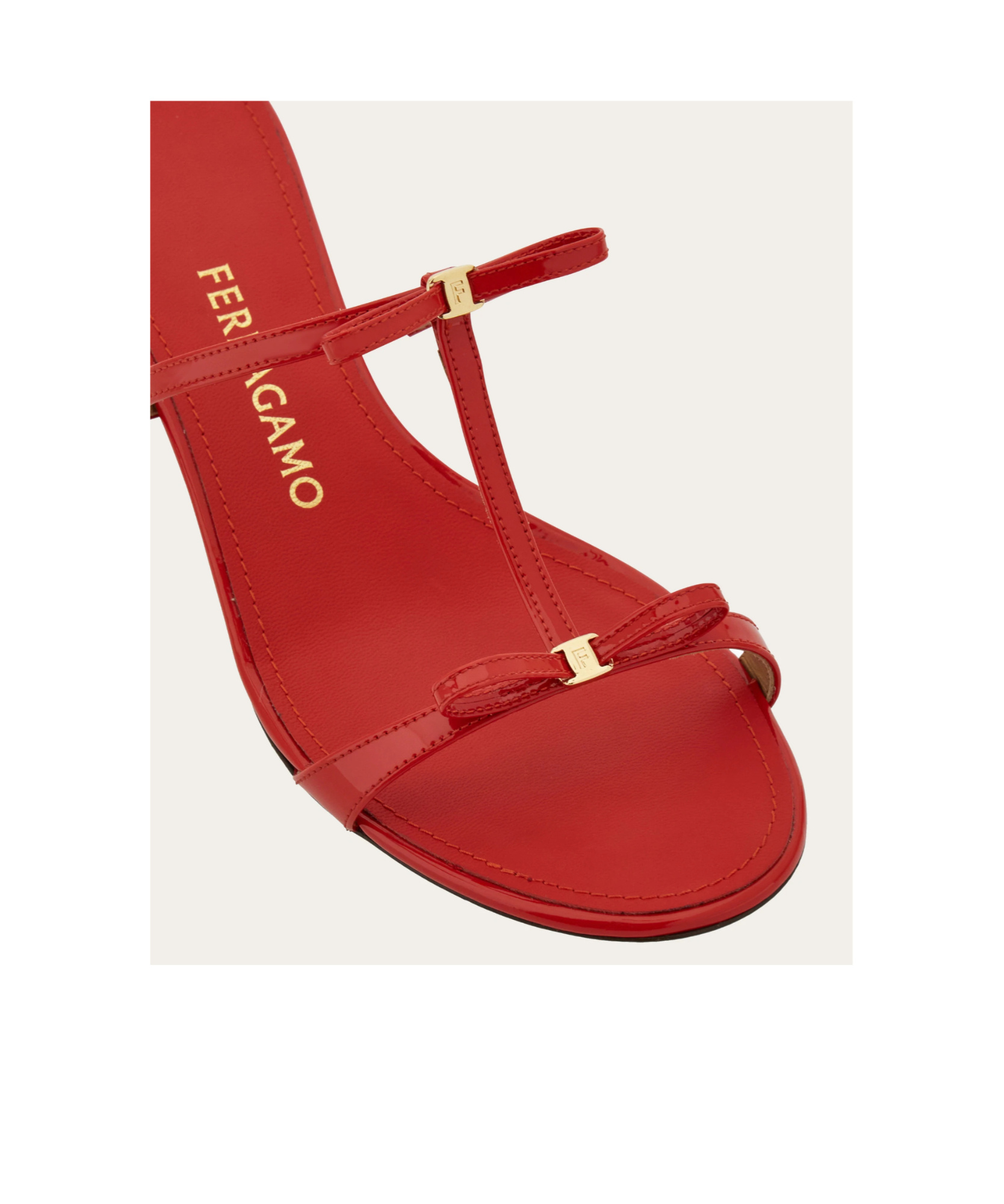Ferragamo Bow Detail Kitten Heel Open Toe Mules In Red