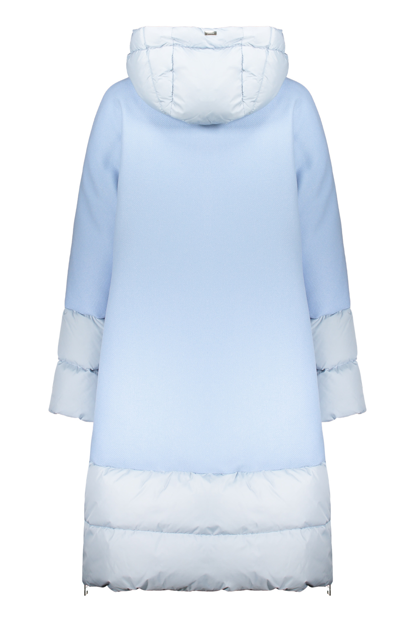 Herno Two-tone Hooded Puffer Jacket In Blue