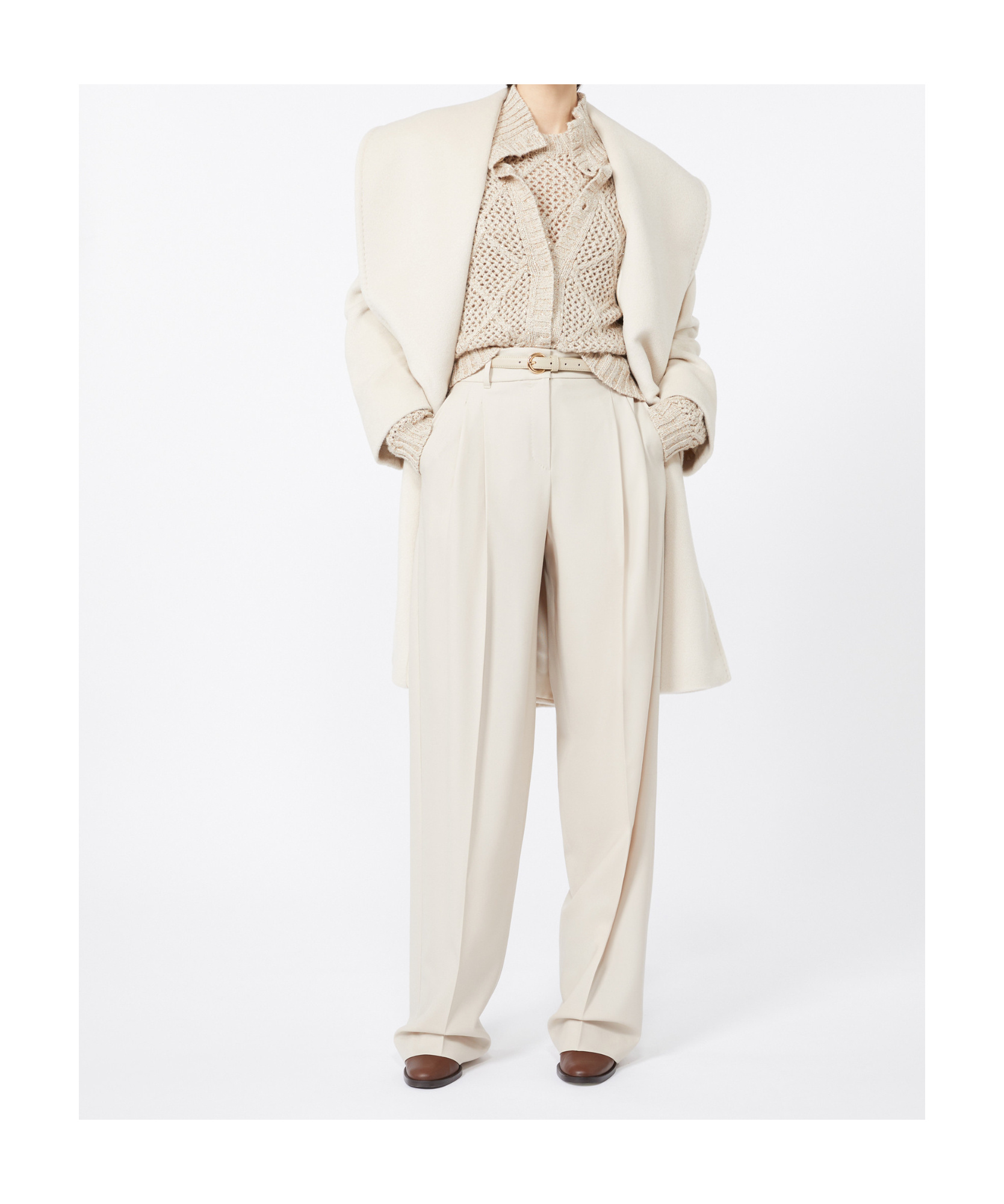 Max Mara Studio Entrata Trouser Beige In Neutral