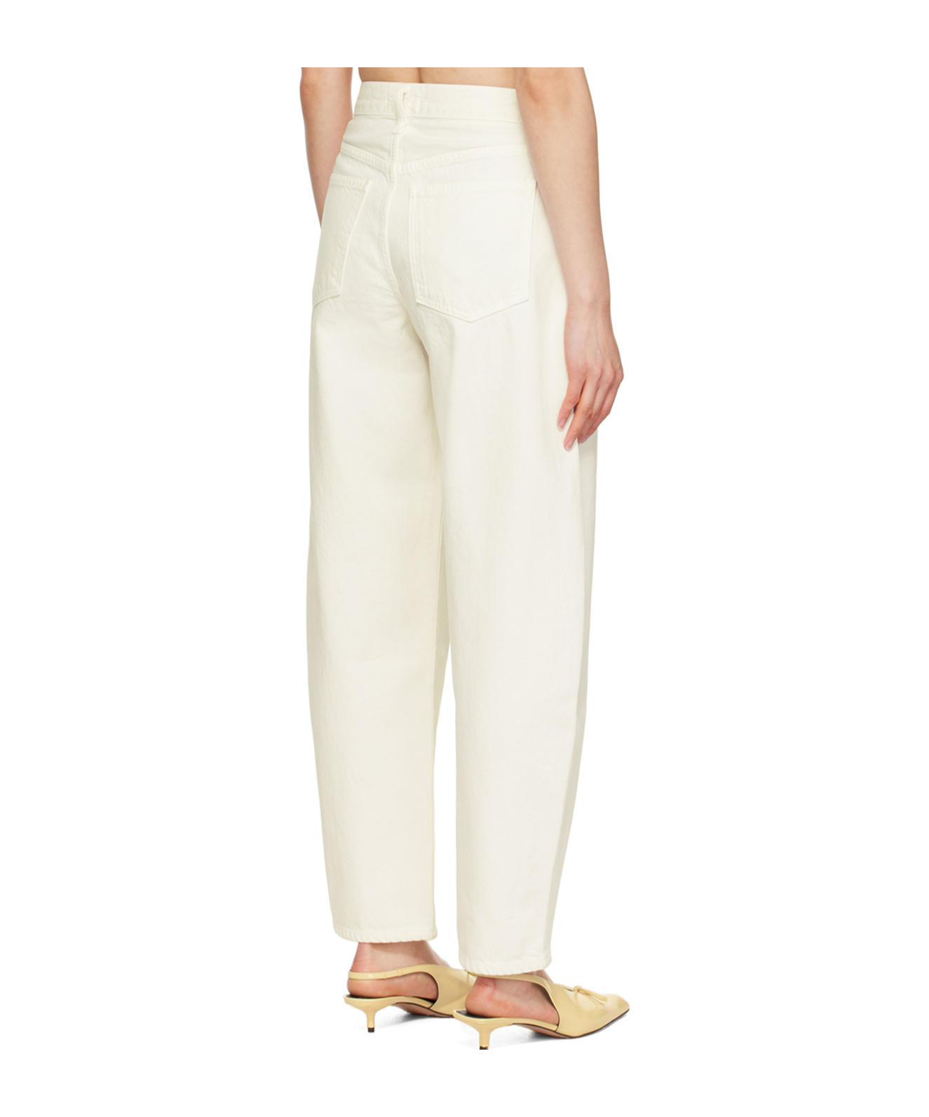 Agolde Off-white Balloon Jeans In White