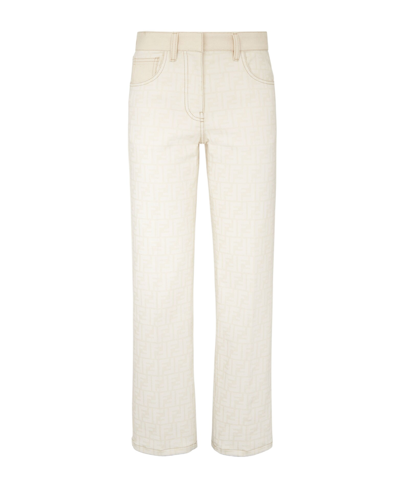 Fendi Multicolor Denim Jeans In White