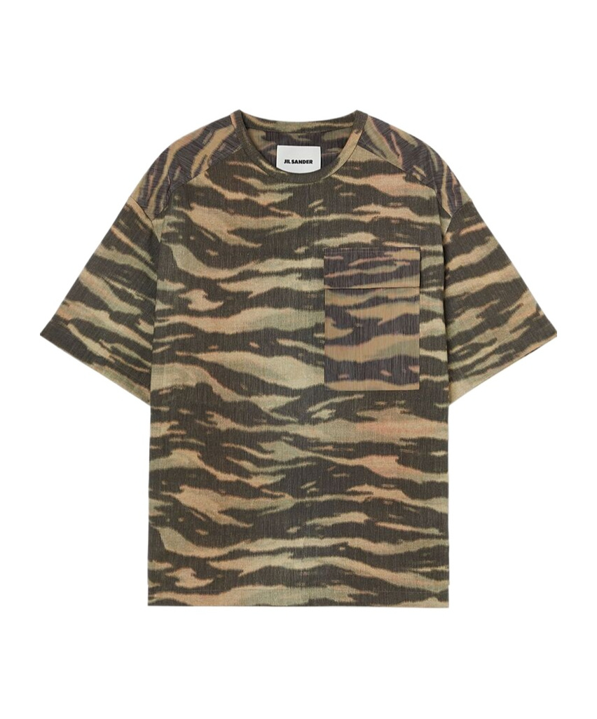 Jil Sander Printed Cotton T-shirt In Brown